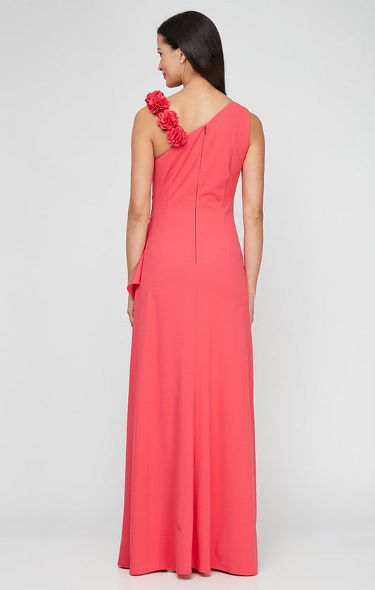 Alex Evenings Crepe Dress with Flower Strap