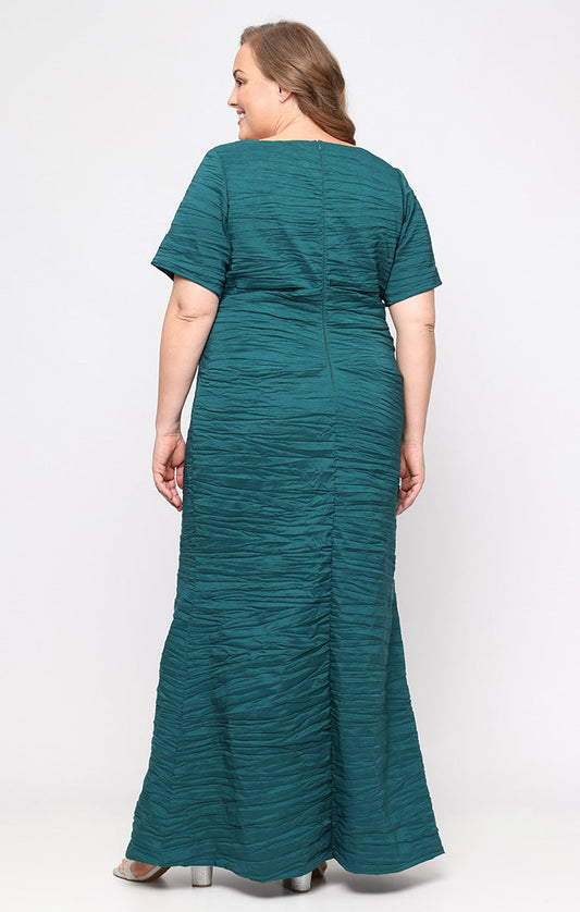 Alex Evenings Plus Size Cap Sleeve Taffeta Dress
