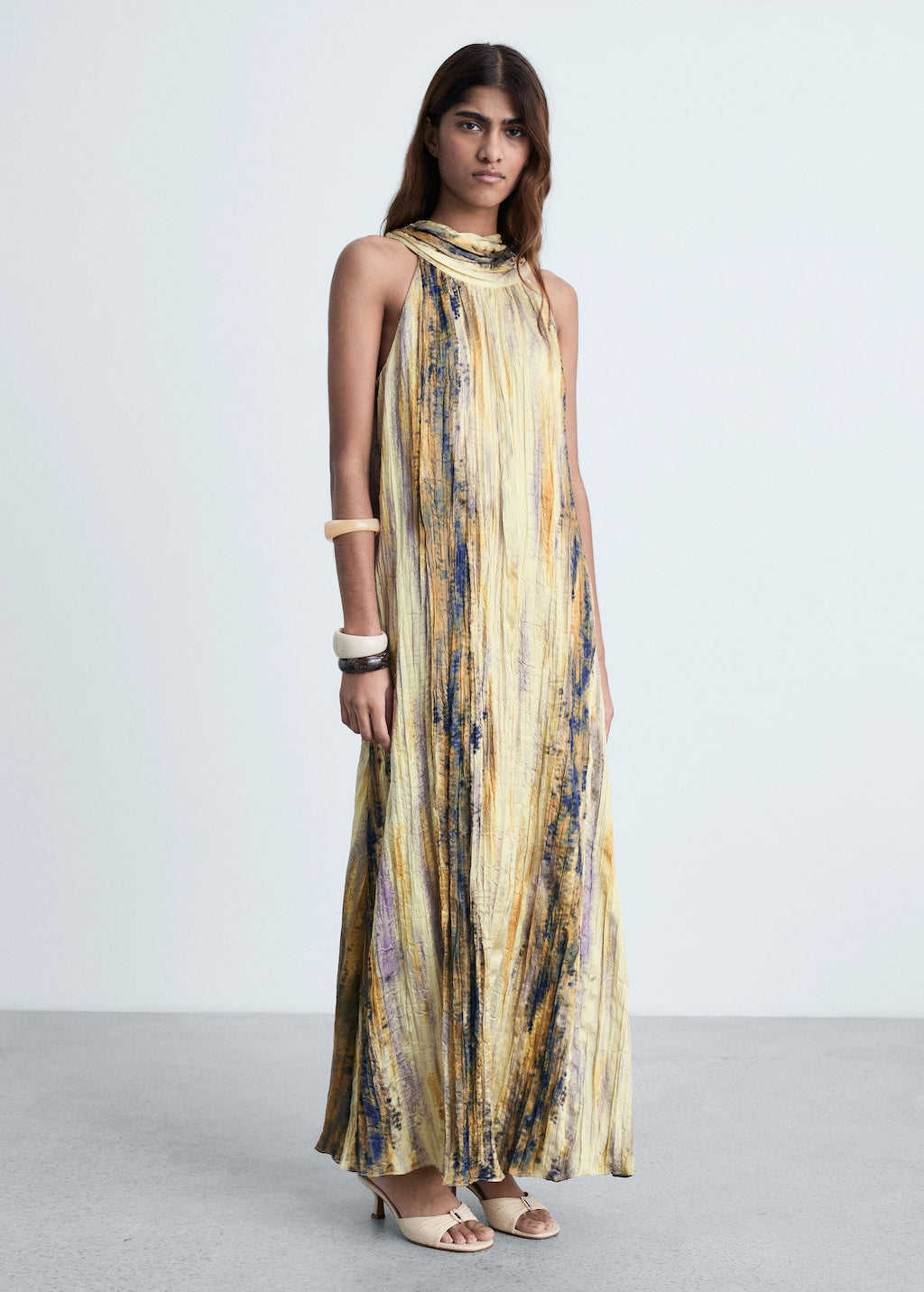 Mango Long Satin Textured Maxi Dress – MOTHER OF