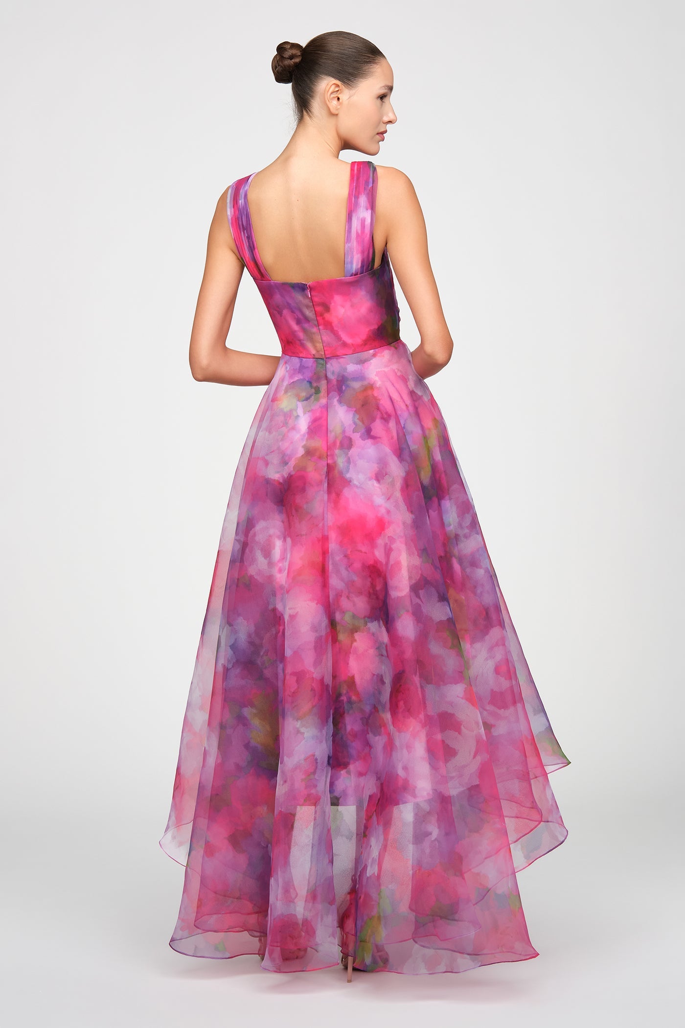 Theia Halter Style High Low Gown