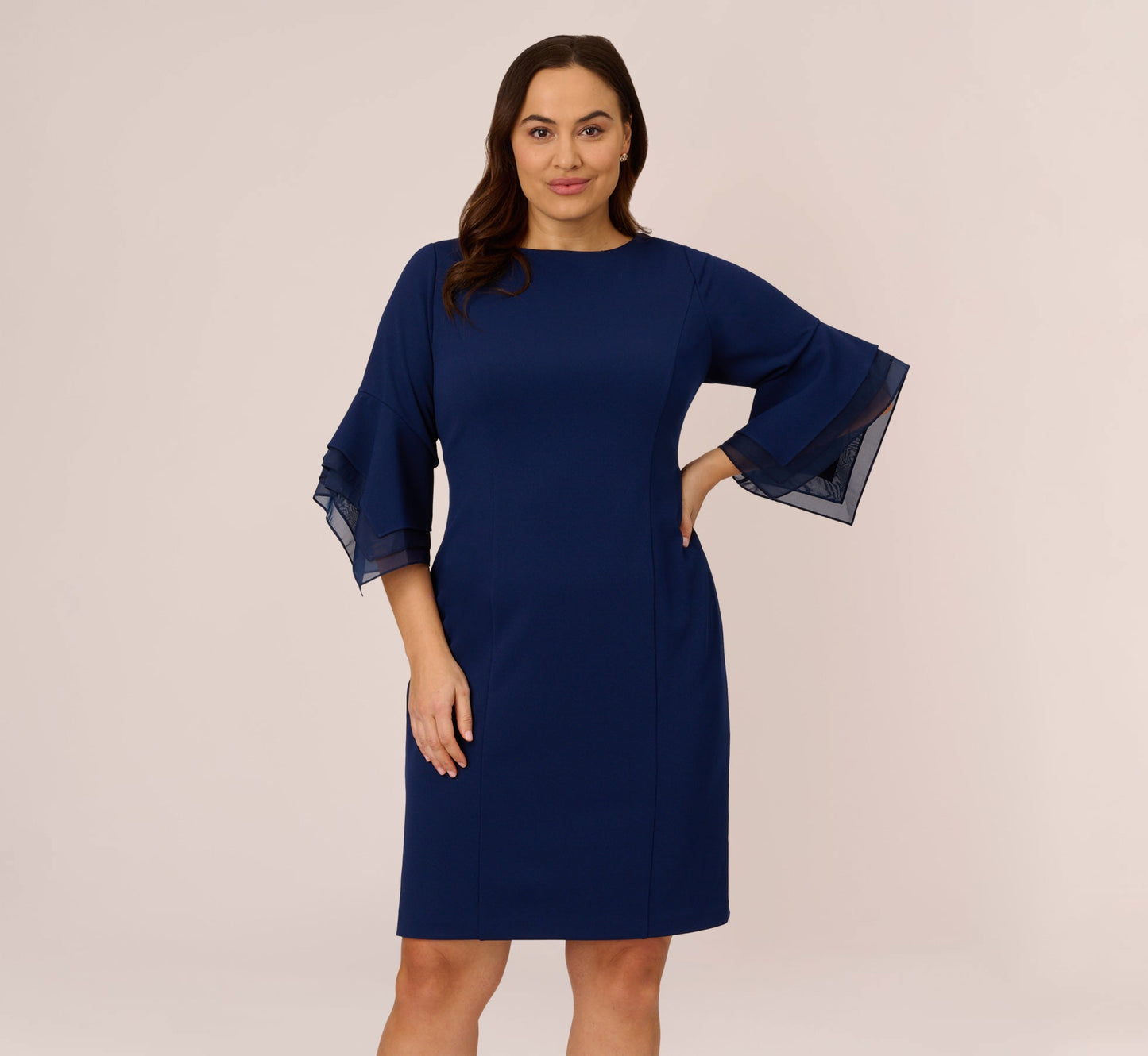 Adrianna Papell Plus Size Tiered Sleeve Dress