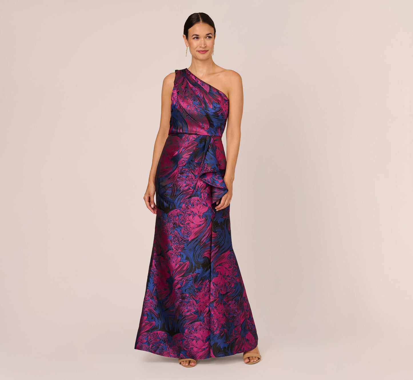 Adrianna Papell Jacquard Mermaid Gown
