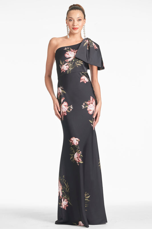 Sachin & Babi Floral One Shoulder With Bow