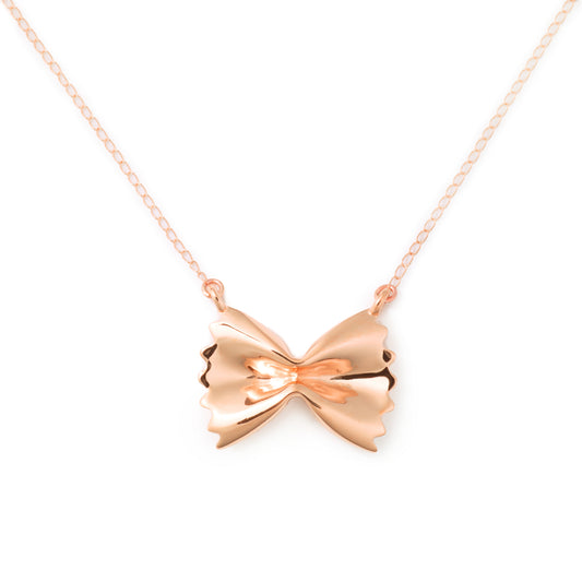 Delicacies Farfalle Necklace, Rose Gold Plated
