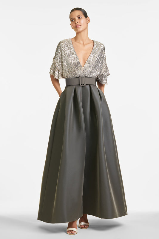 Sachin & Babi Sequin Drop Sleeve Gown