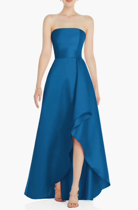 Alfred Sung Strapless Satin Gown