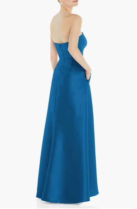 Alfred Sung Strapless Satin Gown