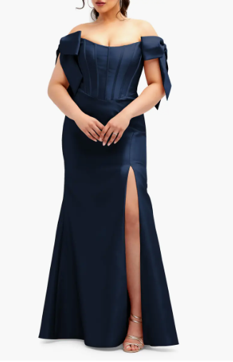 Alfred Sung Off The Shoulder Corset Gown