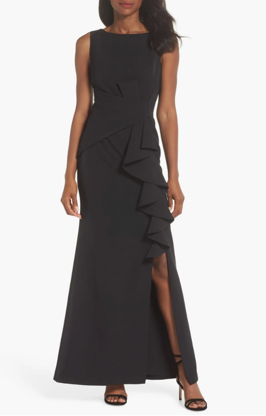 Eliza J Ruffle Front Gown