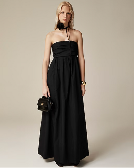 J. Crew Strapless Bow Back Maxi Dress