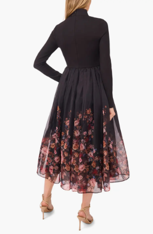 Ted Baker Floral Long Sleeve Mock Neck Dress