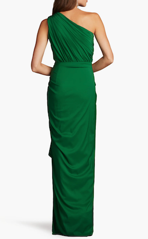 Tadashi Shoji One-Shoulder Side Ruffle Gown