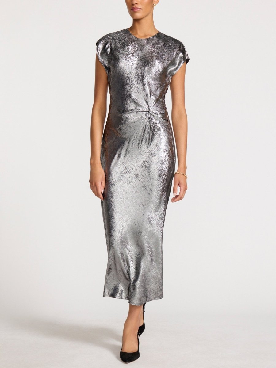 Brochu Walker Bias Cut Metallic Midi Dress