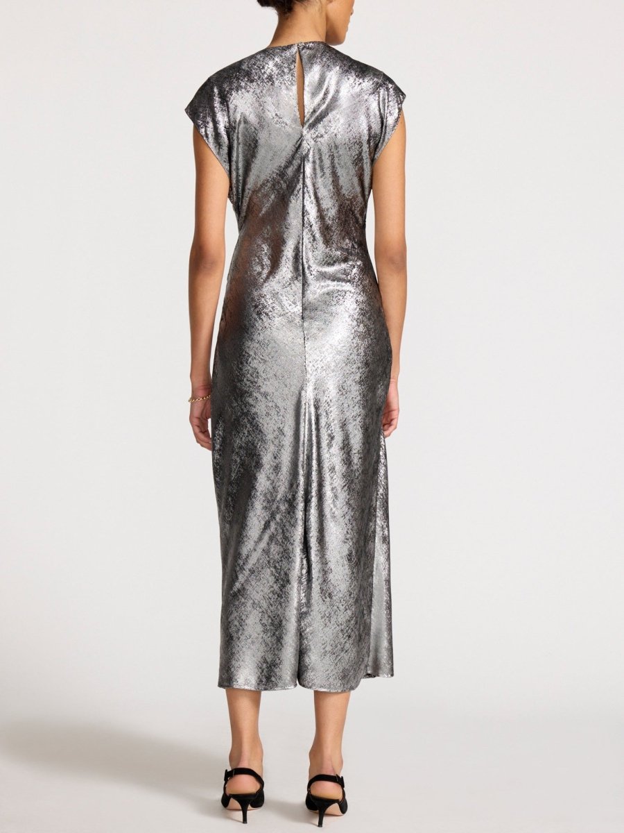 Brochu Walker Bias Cut Metallic Midi Dress