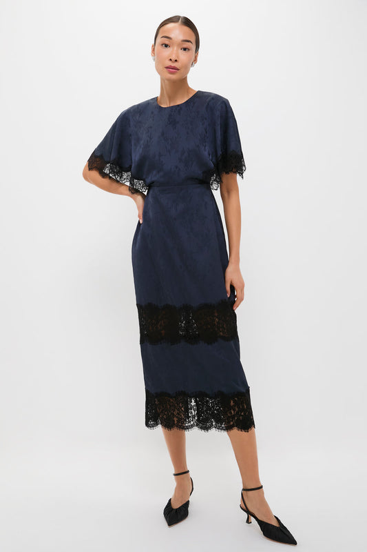 Tuckernuck Jacquard and Lace Midi Dress
