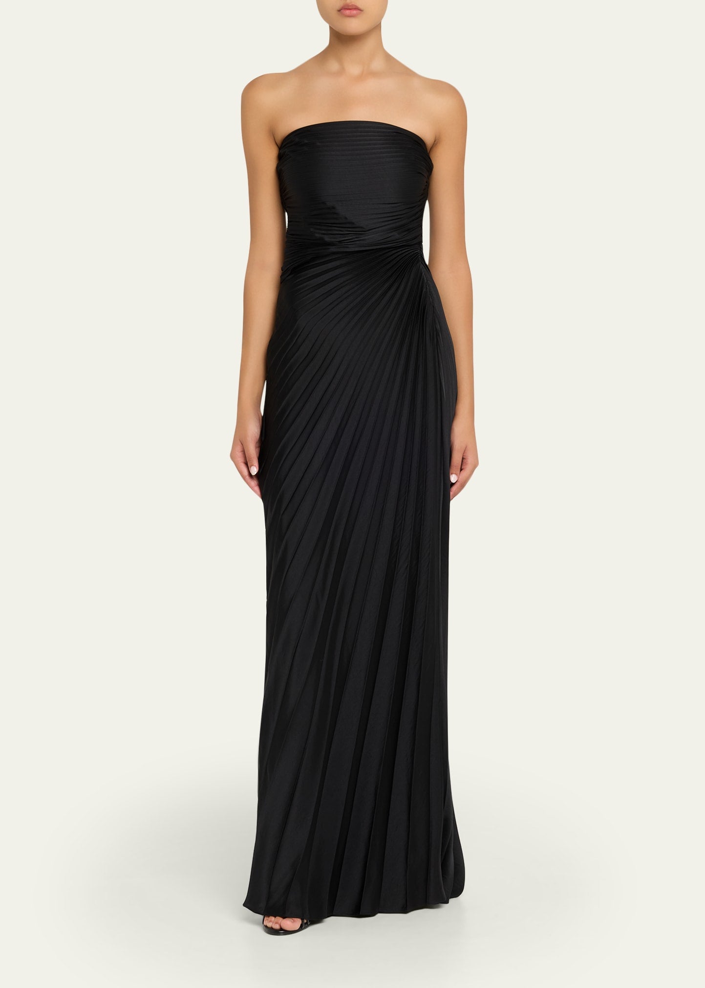 A.L.C. Pleated Strapless Gown