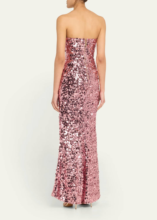Bronx and Banco Strapless Sequin Column Gown