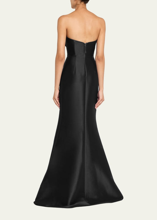 Badgley Mischka Strapless Origami Trumpet Gown