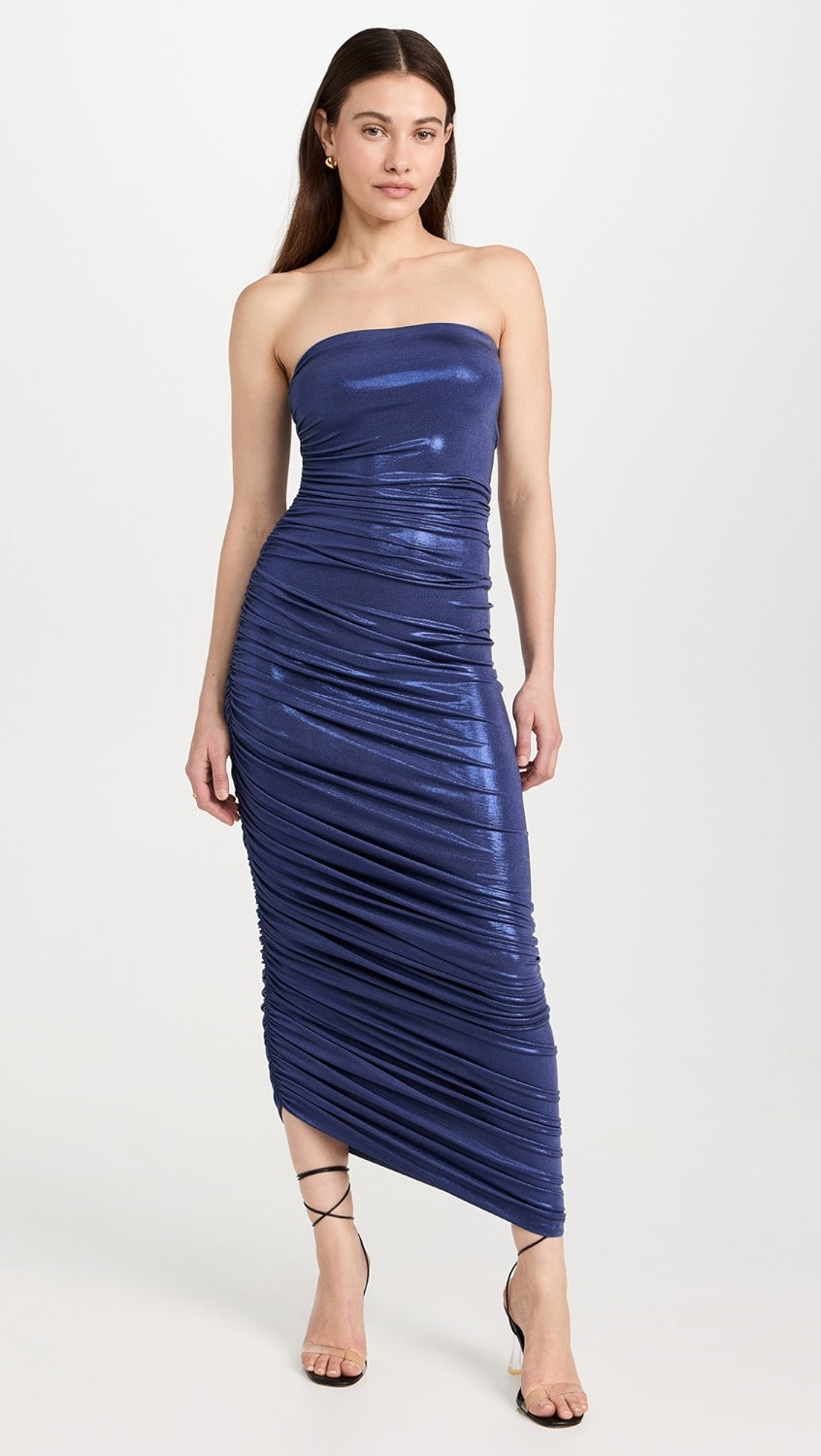 Norma Kamali Strapless Ruched "Diana" Gown