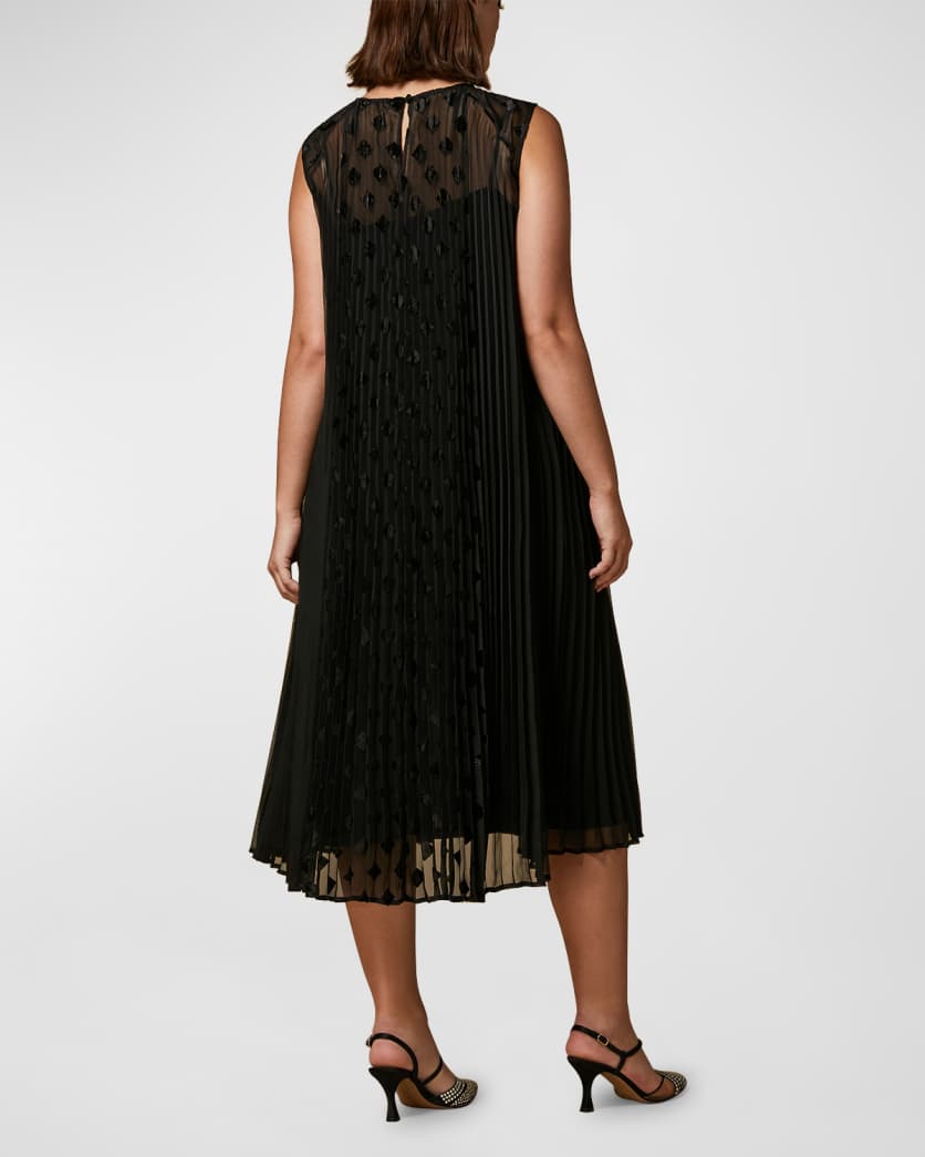 Marina Rinaldi Sleeveless Pleated Midi Dress