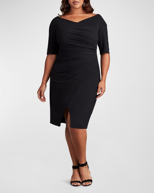 Tadashi Shoji Plus Size Faux Wrap Crepe Dress