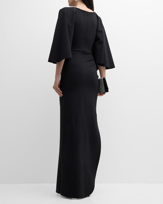 Chiara Boni La Petite Robe Side Slit Embellished Column Gown