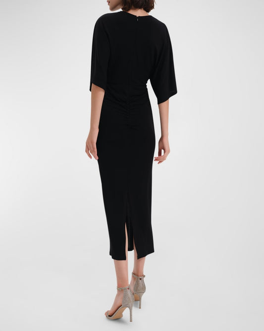Diane Von Furstenberg Ruched Jersey Midi Dress
