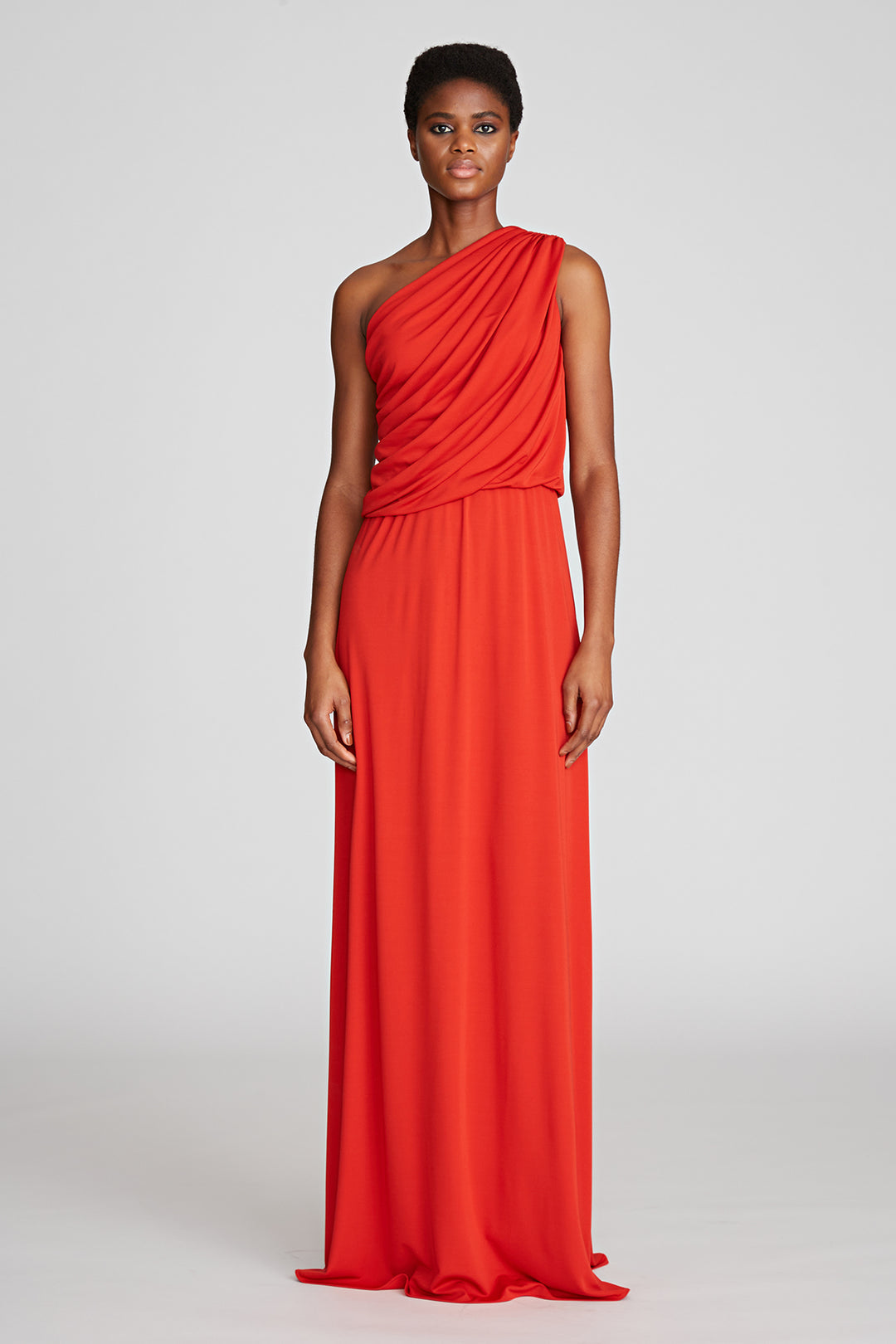 Halston Asymmetrical Draped Gown