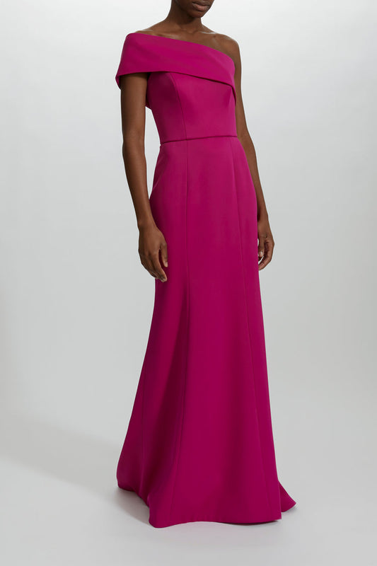 Amsale One Shoulder Draped Gown