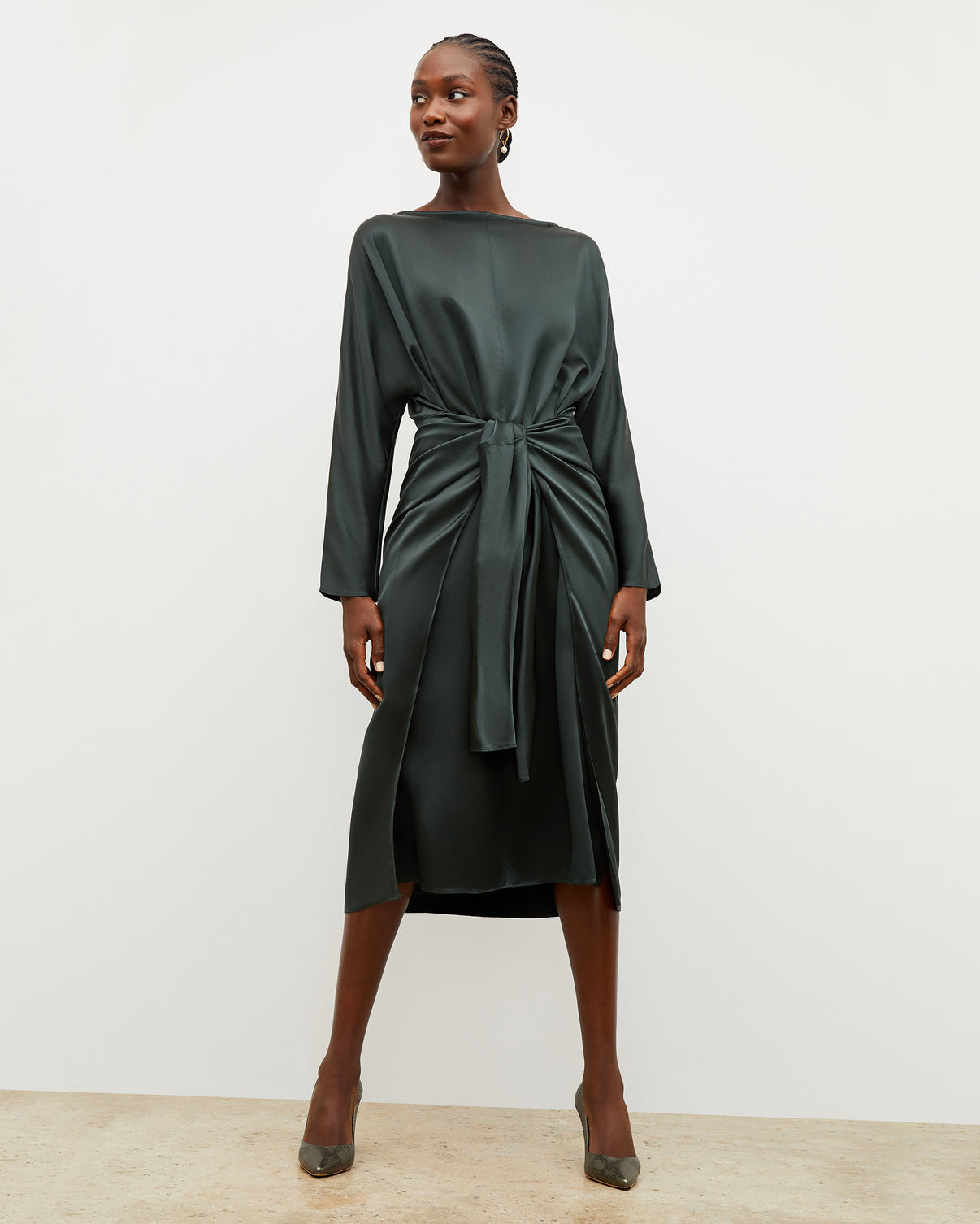 M.M. LaFleur Silk Below-the-Knee Dress