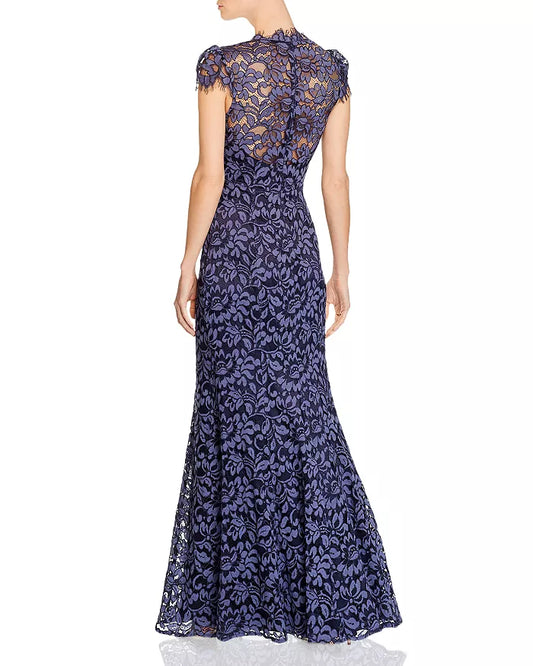 Eliza J. Lace Cap Sleeve Gown