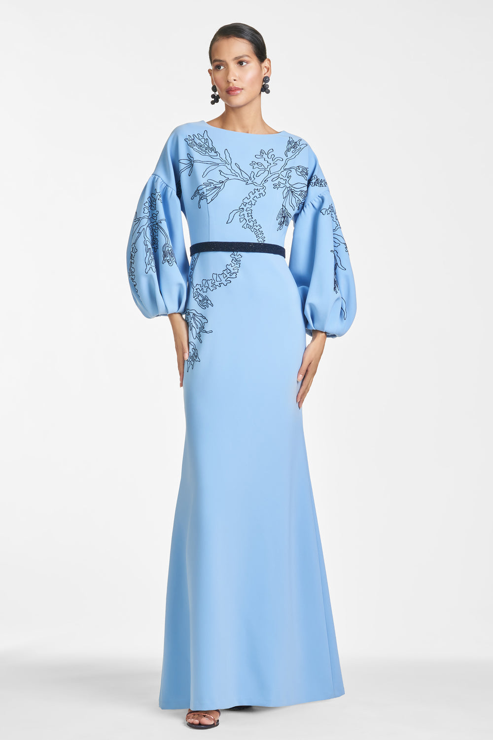 Sachin & Babi Balloon Sleeve Print Gown